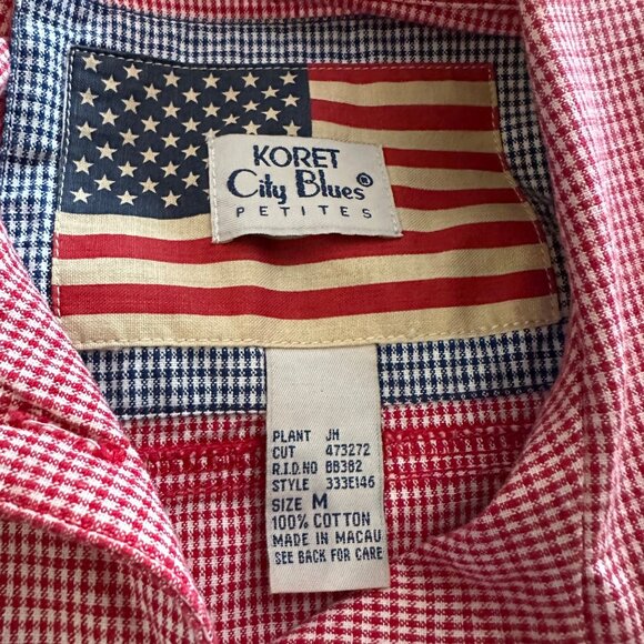 VTG Koret City Blues Petites Jacket Womens PM Red Gingham Check Western Retro - Picture 4 of 9